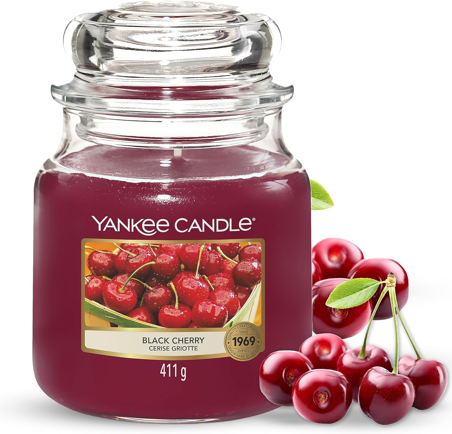 Yankee Candle BLACK CHERRY - Medium Jar Scented Candle – My Store